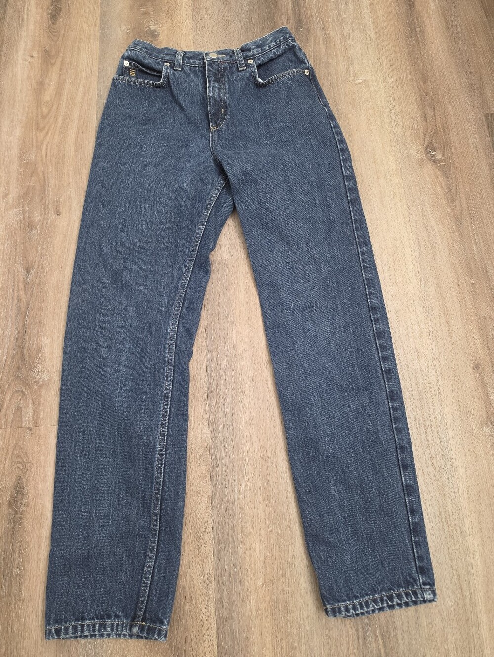 Lands End Classic Blue Denim high rise mom jeans 4p petite Jeans